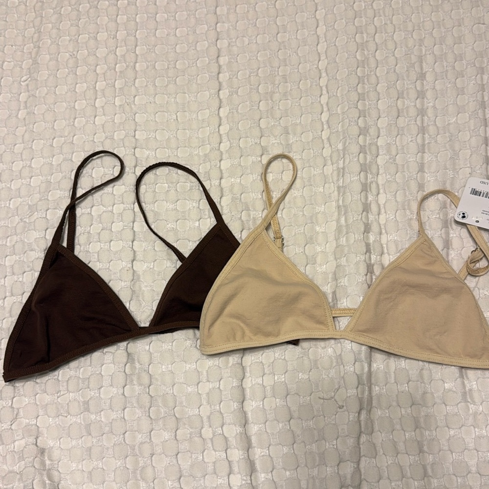 TWO Free people bralettes neither have been worn one still has tags xs/s